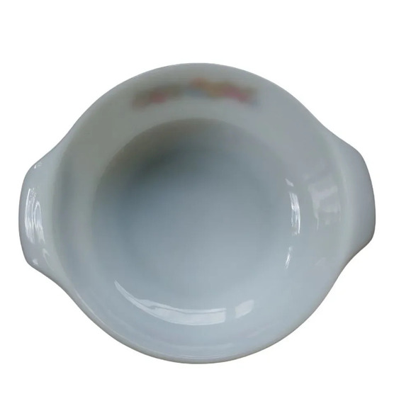 Anchor Hocking Milk Glass Casserole Dish Fruit Theme 1.5 Quart  Round - Picture 6 of 9